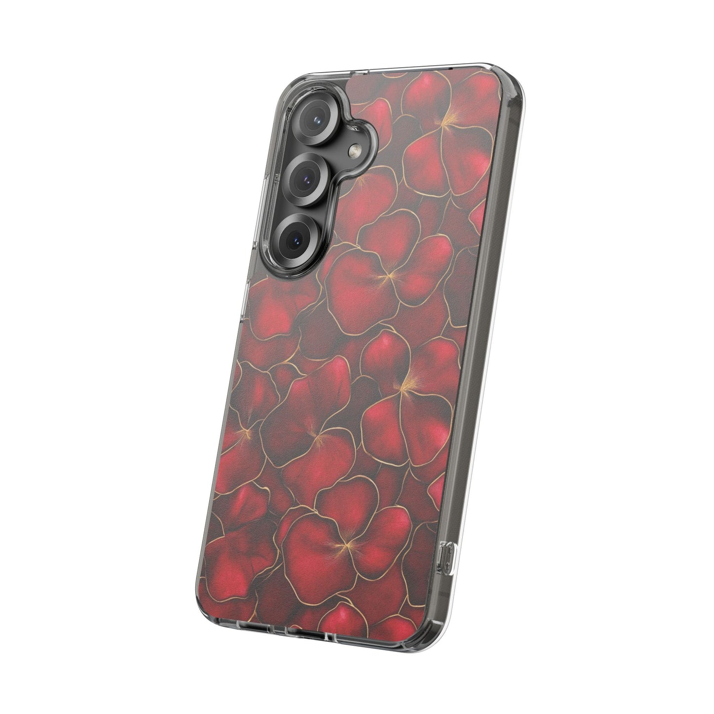 Velvet Petal Noir Floral Petal Clear Impact-Resistant iPhone and Samsung Case.