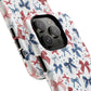 Patriotic Coquette Tough iPhone Magnetic Case, Stylish Gift for Her, Summer Celebrations, Cute Bow Design