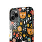 Personalized Whimsical Feline Garden Tough Phone Case — Custom Name iPhone & Samsung