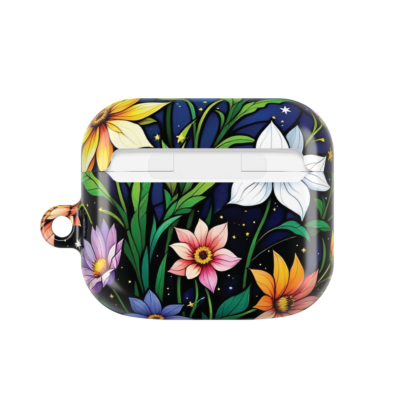 Flower Garden Stained Glass AirPod Case — Colorful Garden Protective Cover- Airpods Pro Gen 1 and 2, Gen 1 to 4.