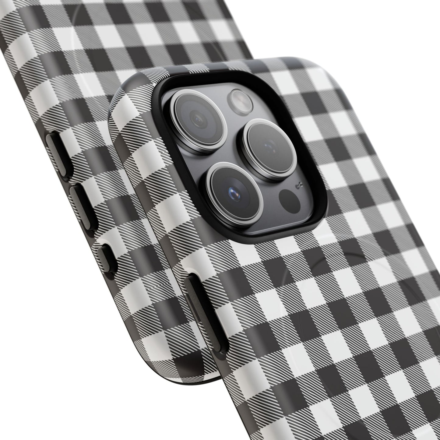Black and White Gingham Phone Case, Tough Magnetic Cases, Stylish Phone Cover, Gift for Her, Trendy Phone Accessory, Checkered Print