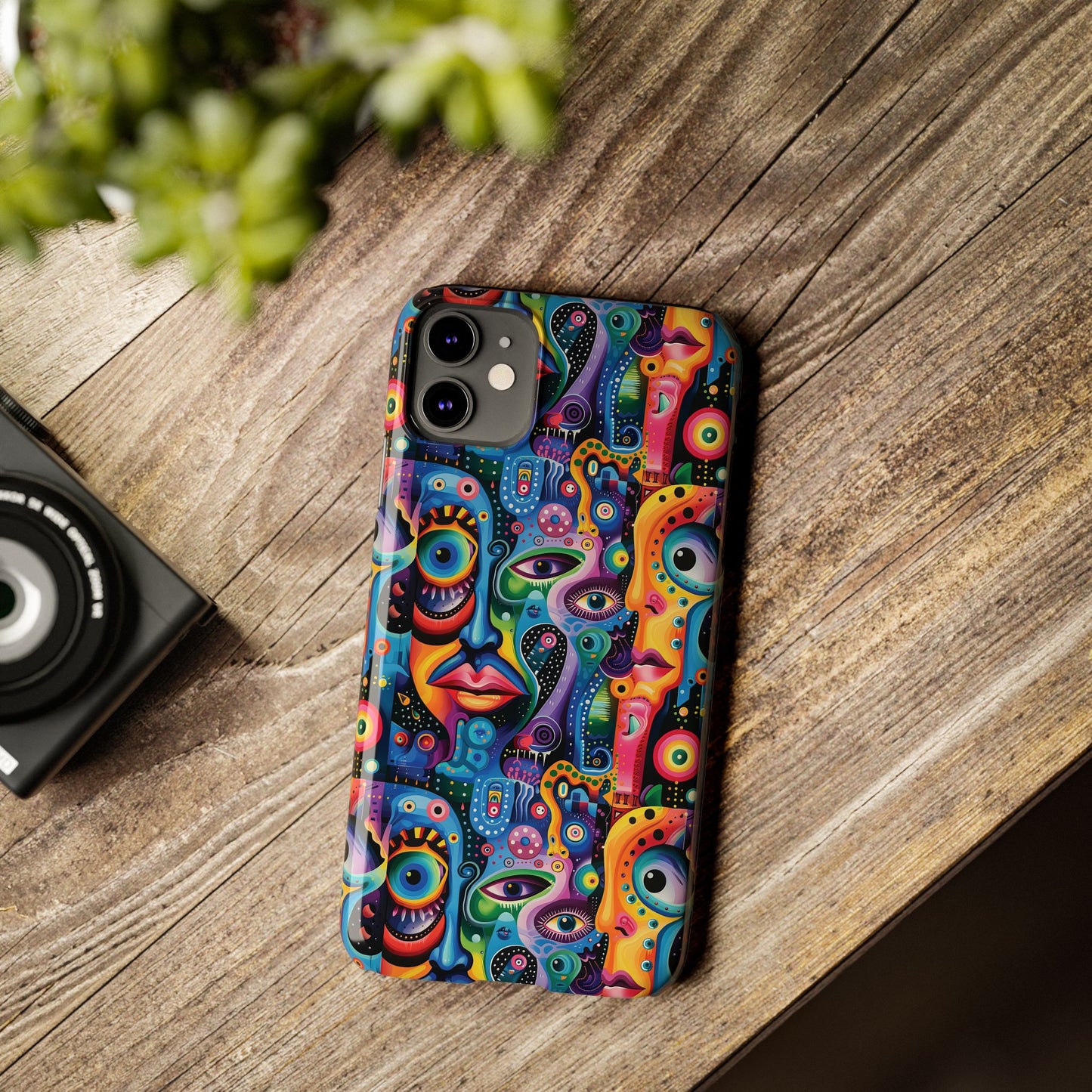 Psychedelic Visions Slim iPhone Case - Vibrant Design for Artistic Souls