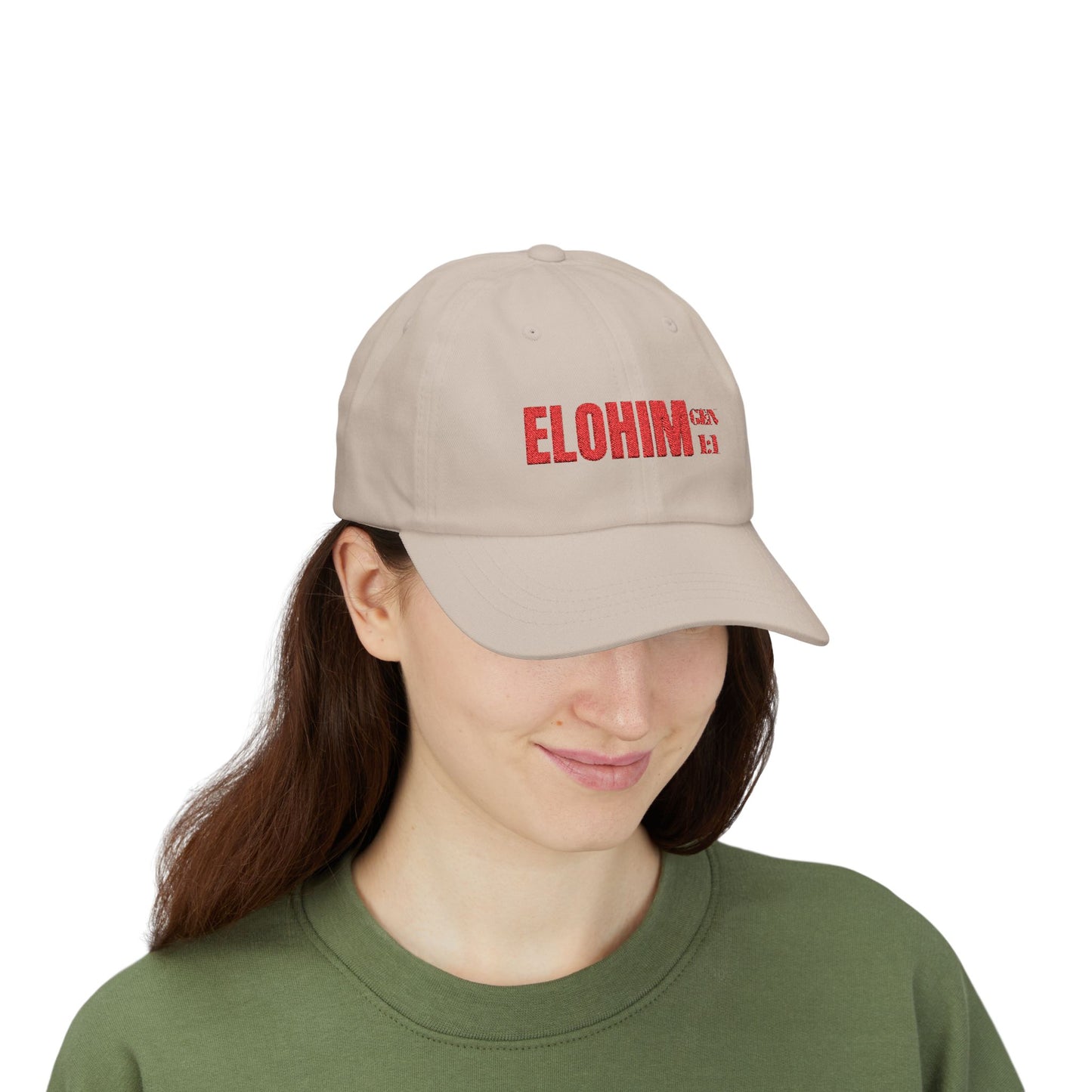 Classic Embroidery Dad Cap with 'ELOHIM, GENESIS 1:1' - Faith-Based Hat, Casual Wear, Gift for Dad, Christian Accessory, Summer Fashion