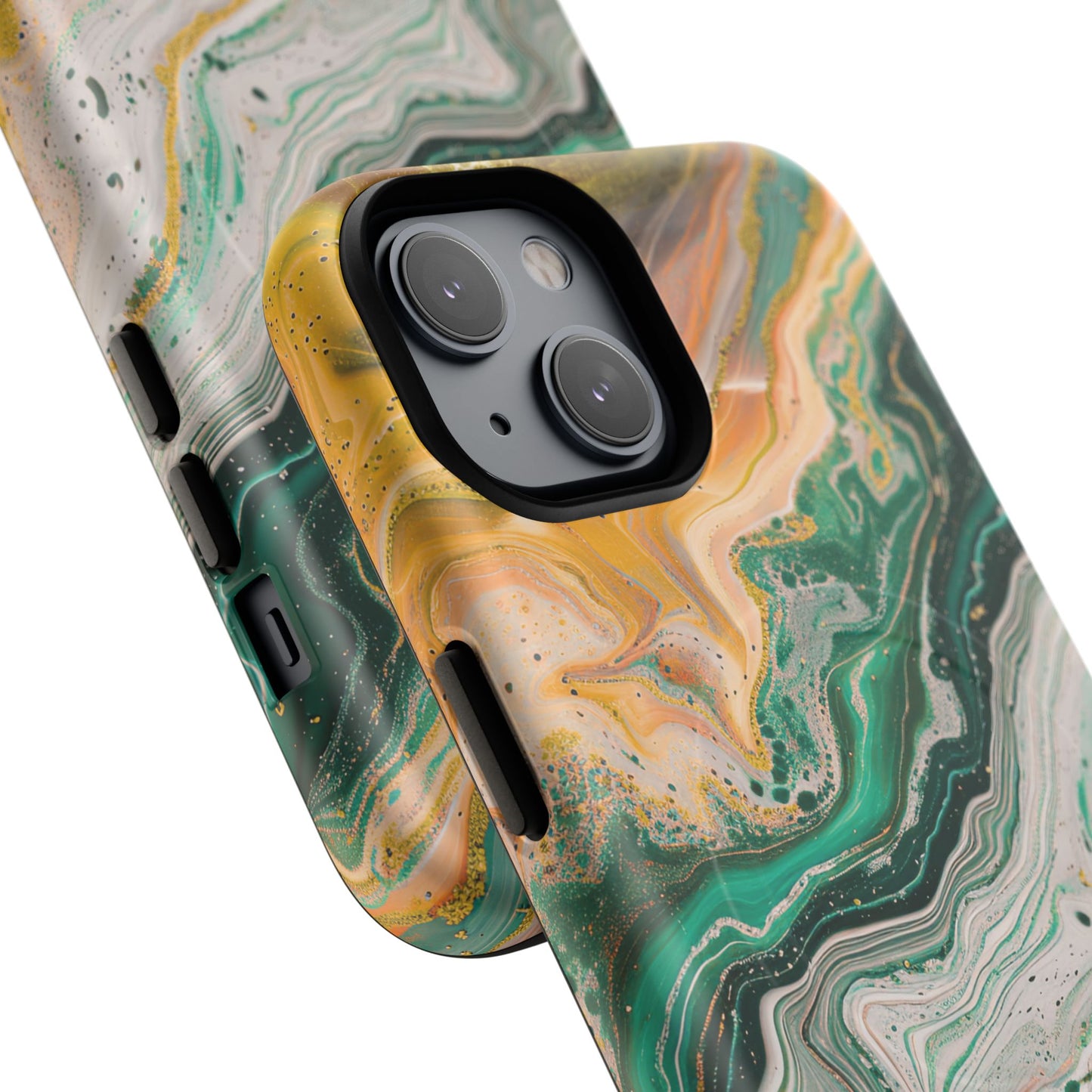 Magnetic iPhone Cases with Green Marble Design, Tough Magnetic Cases, iPhone Accessories, Gift for Her, Trendy iPhone Cover