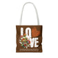 LOVE Always Brown Tote Bag.