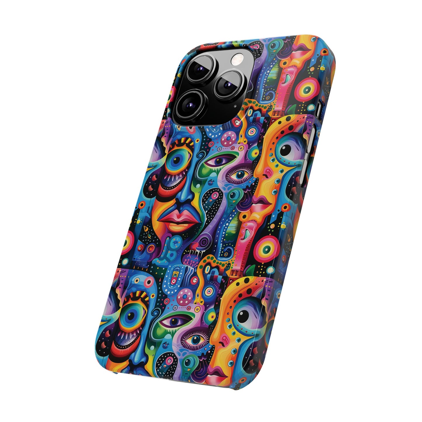 Psychedelic Visions Slim iPhone Case - Vibrant Design for Artistic Souls