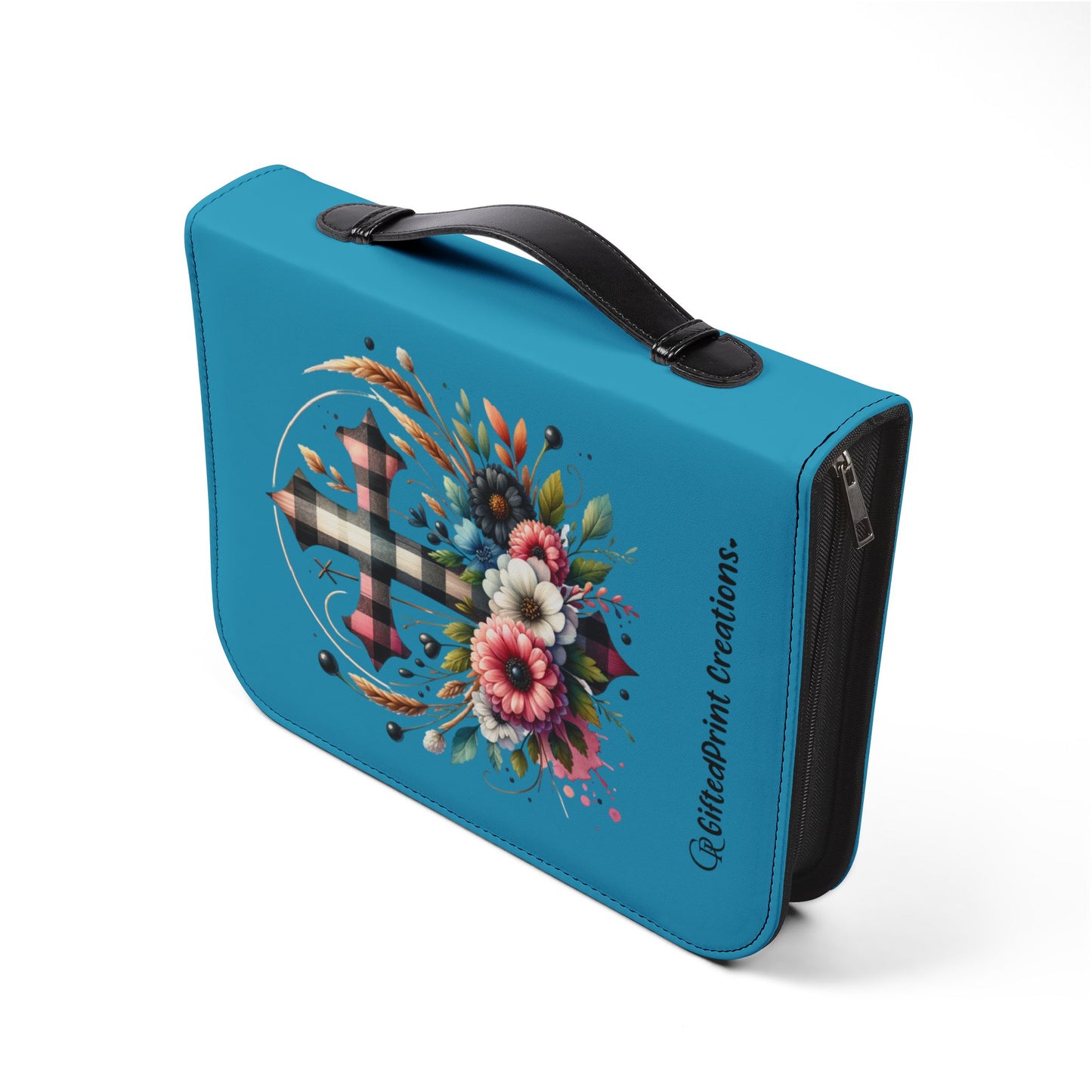 Personalized Floral Cross Bible Cover - Trust in the Lord Design| Baptism | Christening | Anniversary | Birthday Gifts.