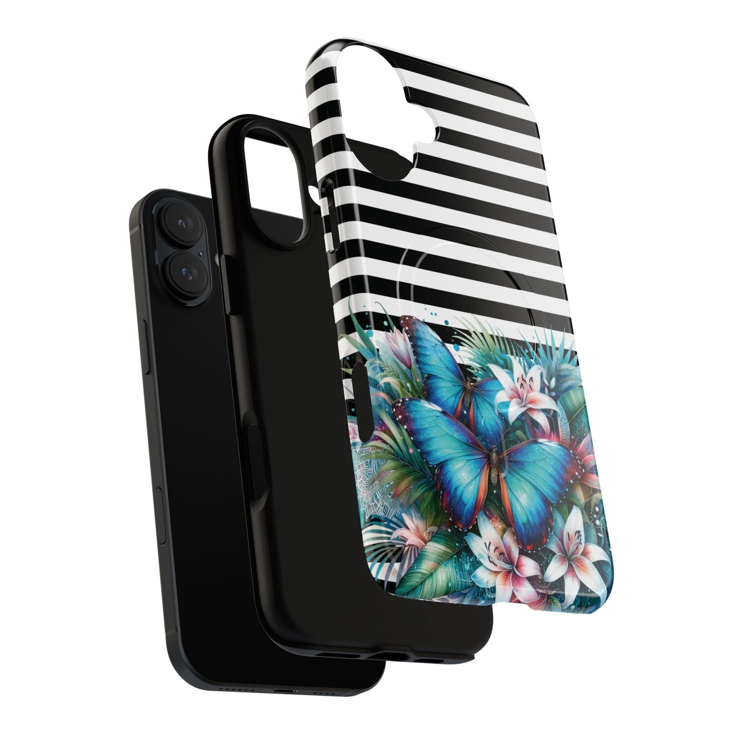 Wings of Wonder Tough iPhone Magnetic Case, Stylish Protection, Durable iPhone Cover, Butterfly Design Gift, Floral Case,Trendy Tech Accessory.
