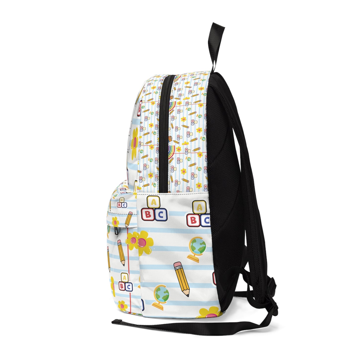 Personalized White SchoolYard Chic Composition Book Inspired Colorful Kids' Backpack, School Bag, Fun Pattern Backpack, Cute Child's Rucksack, Composition Backpack, Unique School Supplies