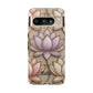 Personalized Lotus Floral Stained Glass Effect Tough Phone Case