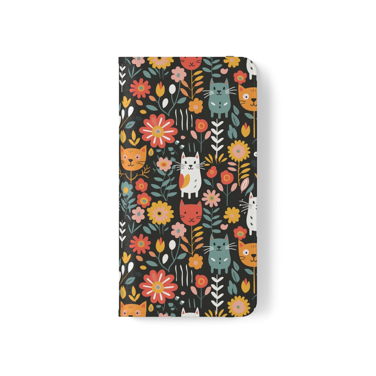 Whimsical Feline Garden iPhone and Samsung Flip Cases