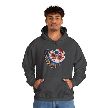 Floral Heart Unisex Heavy Blend™ Hooded Sweatshirt