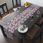 Patriotic Ribbon Table Runner — American Flag Stars & Stripes Cotton-Blend