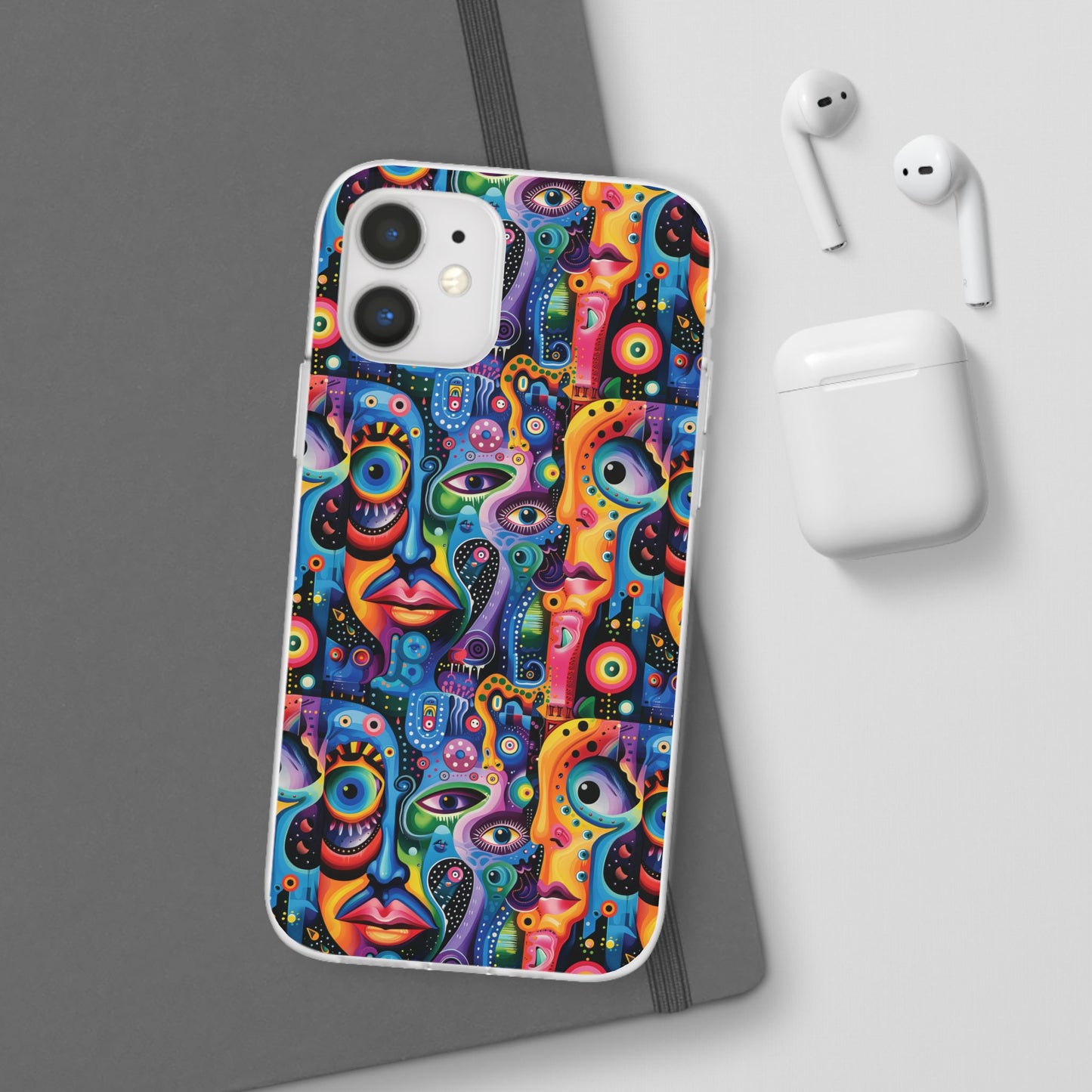 Psychedelic Visions Flexi iPhone and Samsung Case - Colorful Abstract Design.