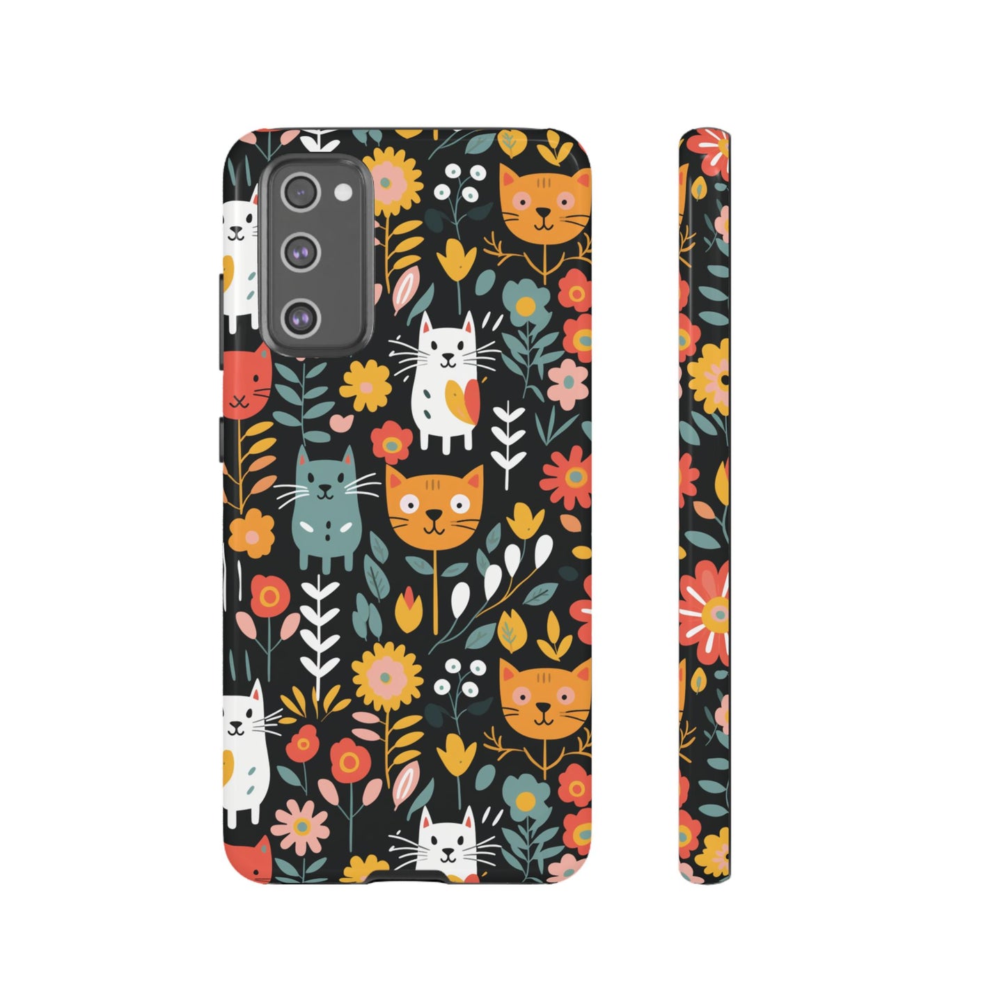 Whimsical Feline Garden iPhone, Samsung or Google Pixel Tough Cases