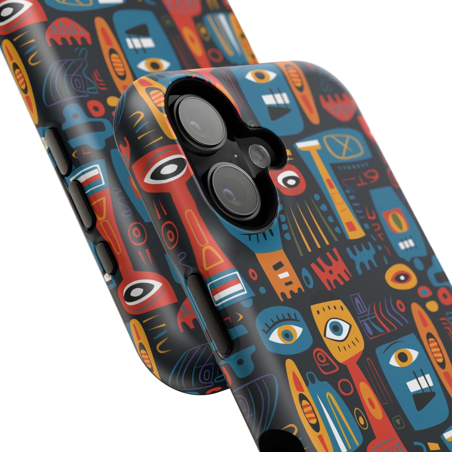 Personalized Colorful Abstract Faces Clear Impact-Resistant Case