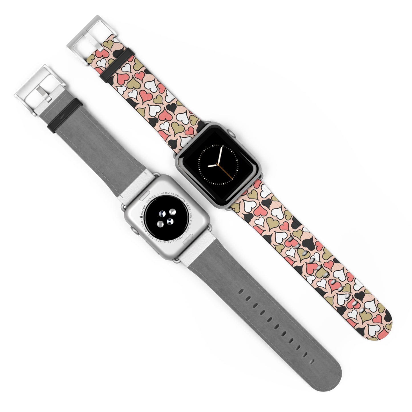 Love Heart Pattern Watch Band for Women - Stylish Apple Watch Strap