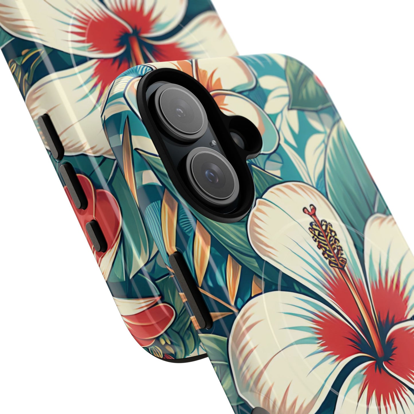 Tropical Hibiscus MagSafe® iPhone® Tough Case - Stylish Phone Protection Gift for Nature Lovers, Vibrant, Summer Vibes.