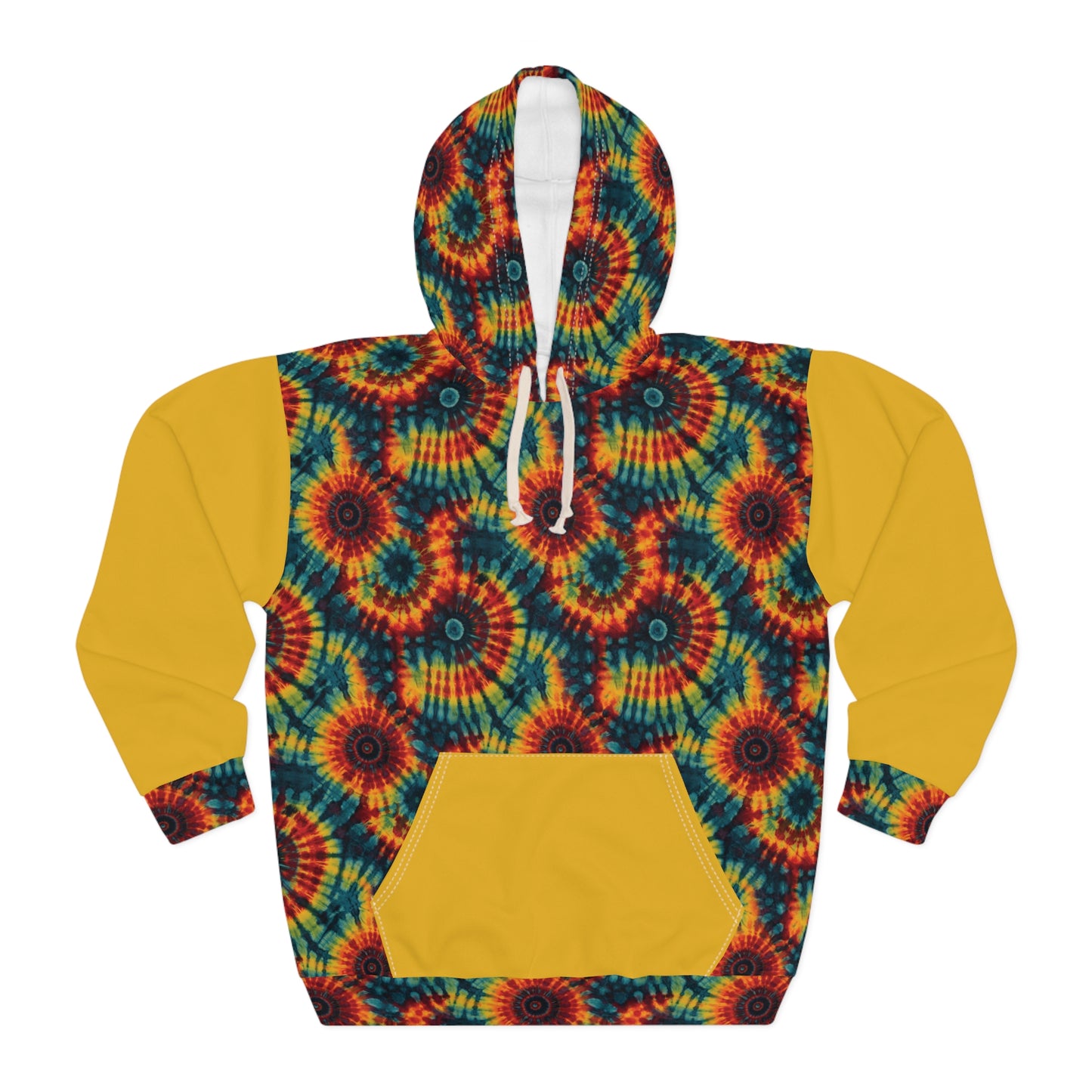 Rainbow Swirl Tie and Dye Unisex Pullover Hoodie (AOP)