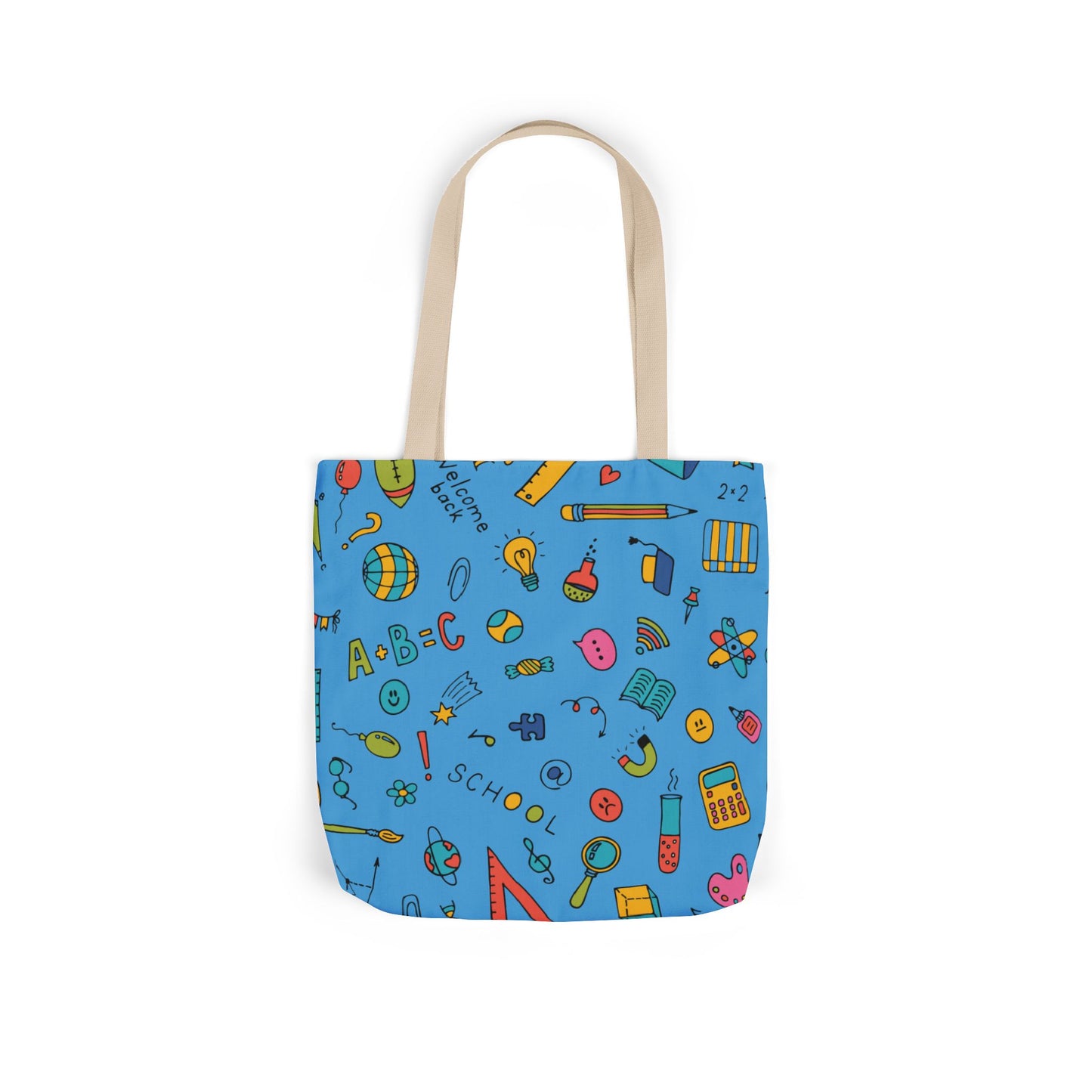 Personalized Classroom Couture Composition Book Inspired Canvas Tote Bag with Colorful Straps, Cute School Bag, Eco-Friendly Tote, Back to School Shopping Bag, Teacher Gift Idea