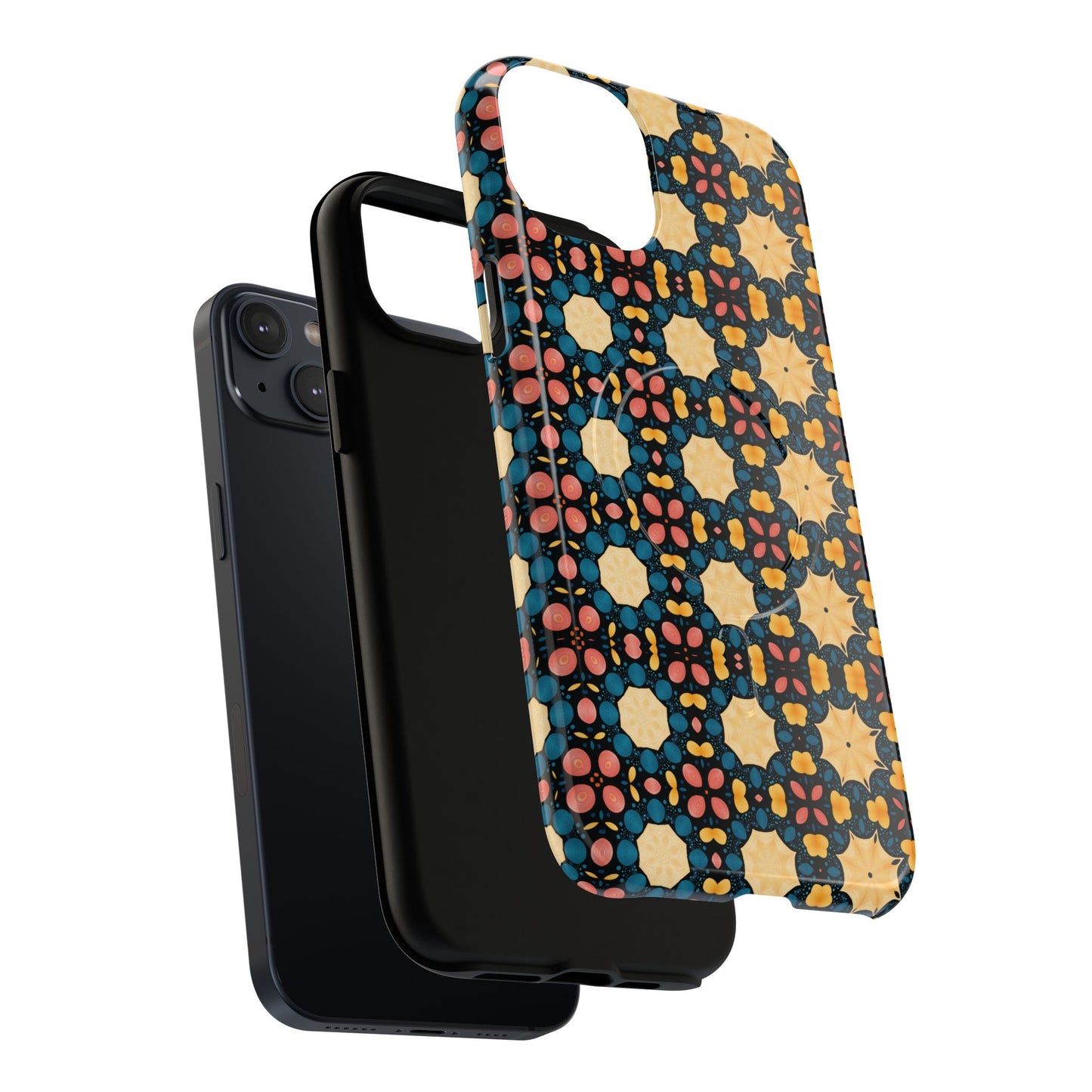 Celestial Spice Tiling Colorful Tough Magnetic iPhone Case, Unique iPhone Cover, Artistic Mobile Shell, Durable Design Accessory, Trendy Gift Idea, MagSafe® iPhone Case.