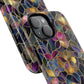 Chromatic Bloom Tough iPhone Magnetic Case, Tough iPhone Cover, Floral iPhone Accessory, Birthday Gift, Elegant Tech Decor, MagSafe Stained Glass Pattern.
