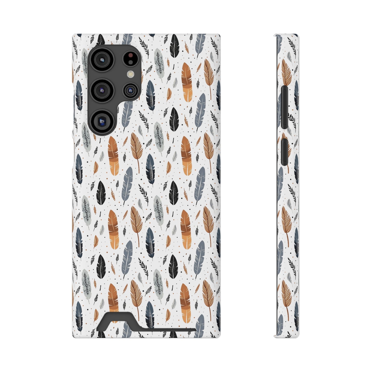 Whispering Feathers iPhone and Samsung Case With Card Holder