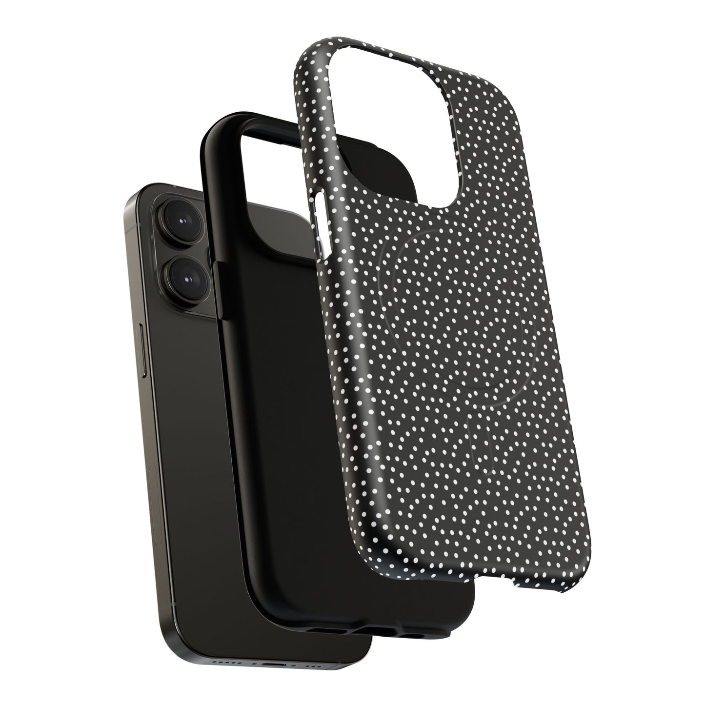 Small Polka Dot Tough iPhone Magnetic Case, Durable iPhone Accessories, Gifts for Tech Lovers, Modern Design.