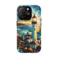 Stained Glass Lighthouse Phone Case - Tough Magnetic Cases, Unique Gifts for Nature Lovers, Beach Vibes, Travel Accessories, Coastal Decor