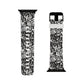 Urban Graffiti Trendy Apple Watch Band with Urban Design - Black and White Graffiti Style