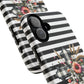 Grace in Bloom Tough Magnetic iPhone Case with Floral Cross Design, Boho iPhone Cover, Striped iPhone Case, Unique Religious Gift, Trendy Cell iPhone Accessory.