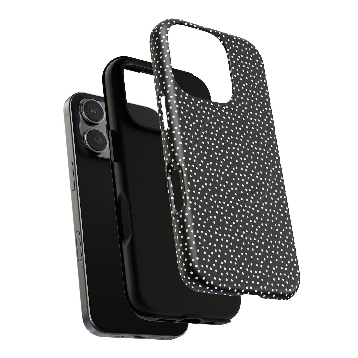 Small Polka Dot Tough iPhone Magnetic Case, Durable iPhone Accessories, Gifts for Tech Lovers, Modern Design.