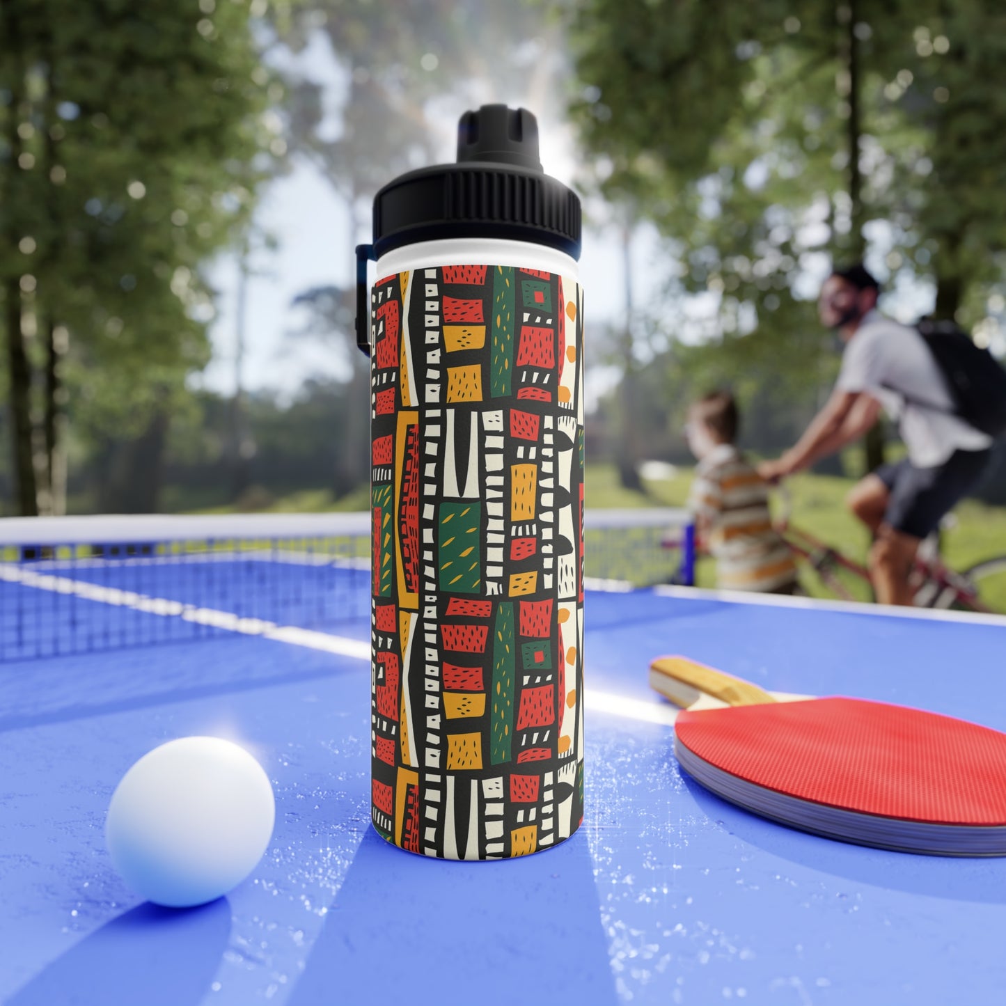 Tribal Harmony Stainless Steel Water Bottle, Sports Lid