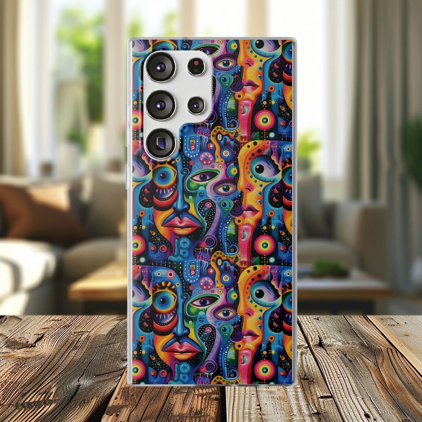 Psychedelic Visions Flexi iPhone and Samsung Case - Colorful Abstract Design.