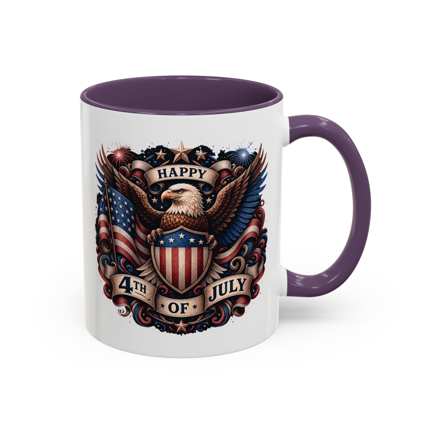 4th of July Eagle Coffee Mug — Patriotic American Flag Accent Mug (11/15oz)