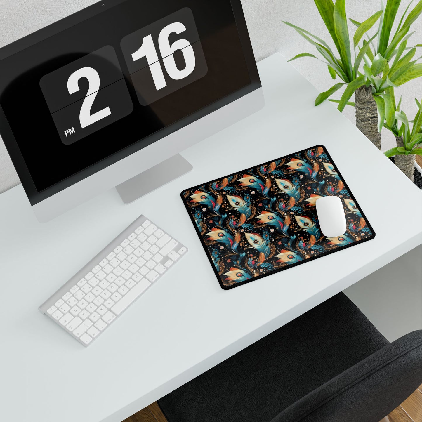 Ethereal Feathers Desk Mat