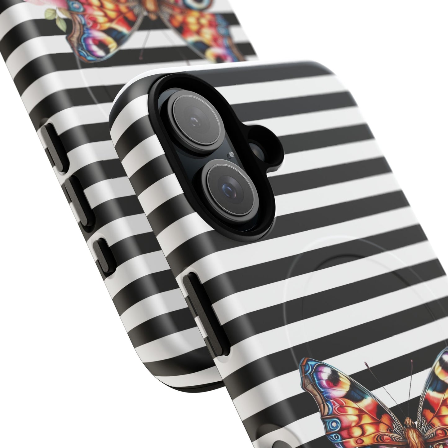 Butterfly & Roses Tough iPhone Magnetic Case, Floral iPhone Cover, Nature-Inspired, Gift for Her, Trendy Accessories