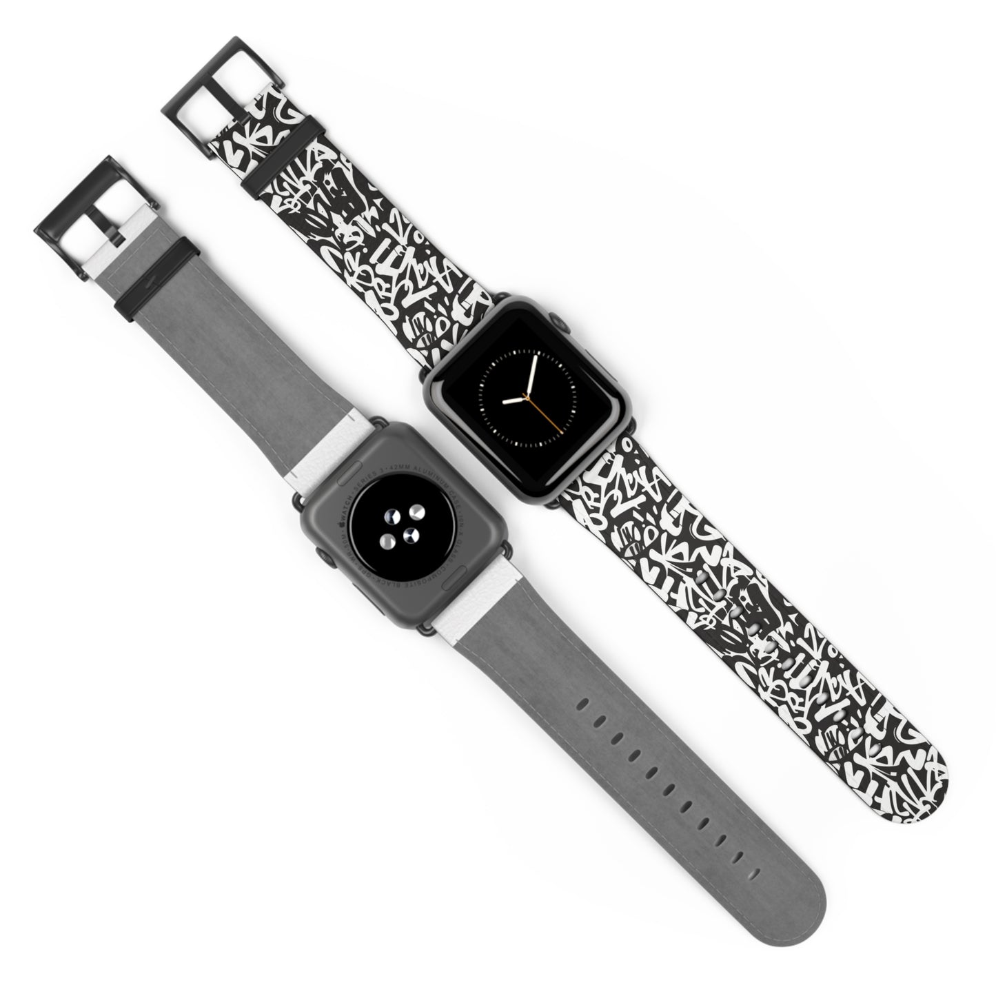Urban Graffiti Print Watch Band - Trendy Accessory for Everyday Use,