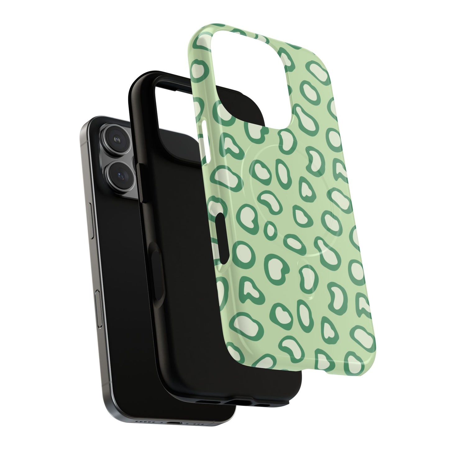 Chic Leopard Print iPhone Cases | Tough Magnetic Cases, iPhone Protection, Animal Print, Stylish Tech Accessories, Green iPhone Case