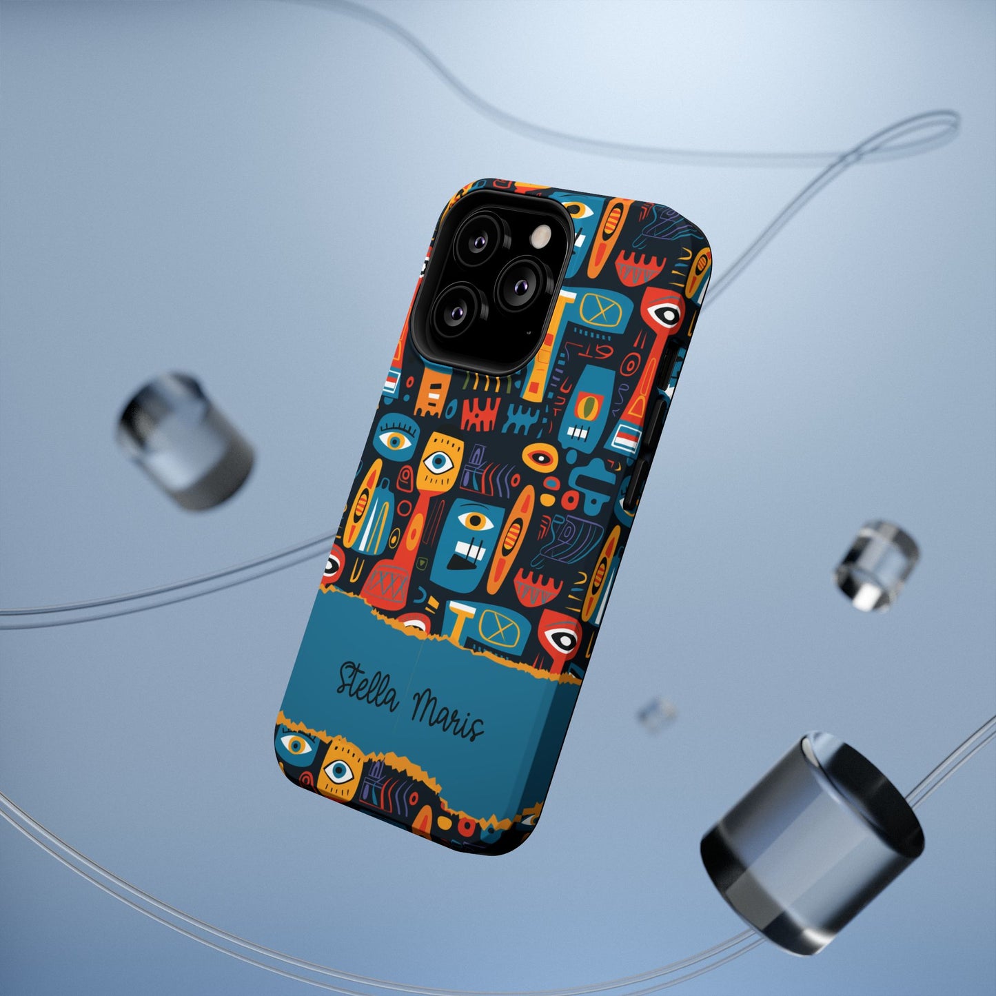 Personalized Colorful Abstract Faces Clear Impact-Resistant Case