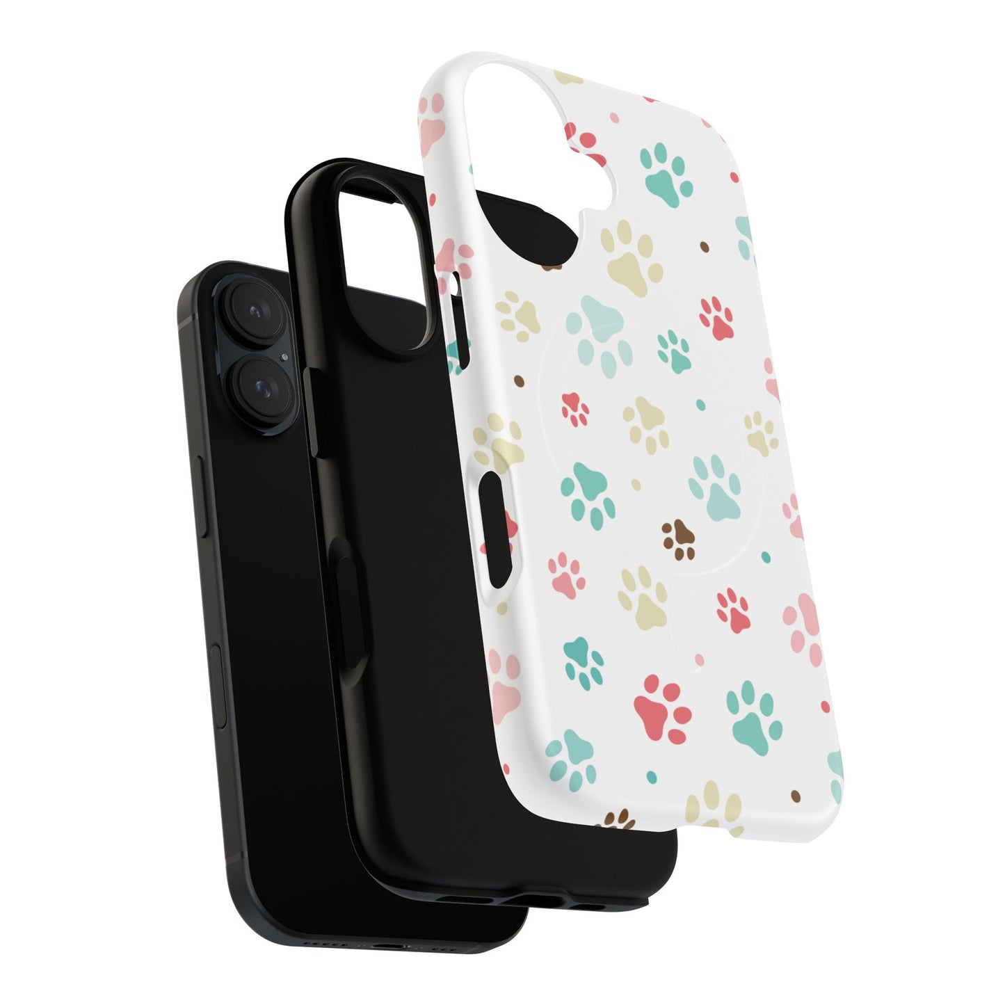 Pet Lover Magnetic iPhone Case - Cute Paw Print Design, Tough Magnetic Cases for Dog and Cat Owners, Gift for Animal Lovers