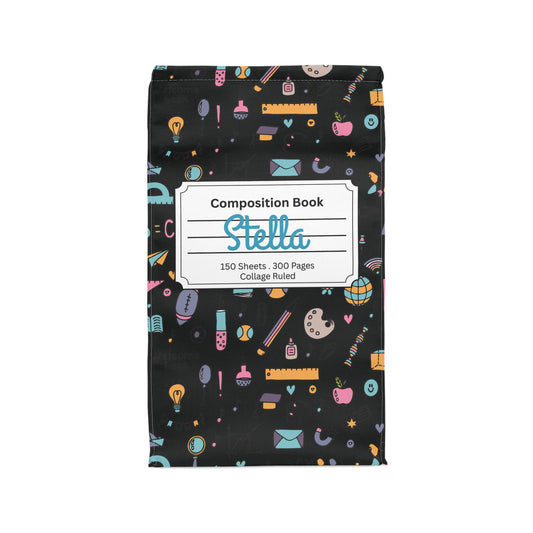 Custom Chalkboard Chic Composition Book Inspired Stylish Polyester Lunch Box for Kids - Perfect for School, Picnics, or Snacks | Personalized ABC Design, Back to School, Family [...]