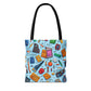 Blue Academic Adventures Tote Bag