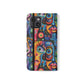 Psychedelic Visions Vibrant Art Flip iPhone and Samsung Phone Case - Colorful Faces Design for Phone Protection