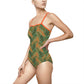 Brown Tropical Bliss Women's One-piece Swimsuit (AOP)