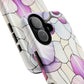Orchid Grace Tough iPhone Magnetic Case, Protective iPhone Cover, Trendy Stained Glass Design, Floral Gift, Unique iPhone Accessory, Durable iPhone Case