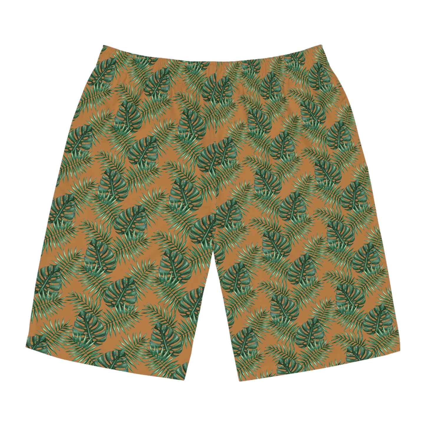 Brown Tropical Bliss Men's Board Shorts (AOP)- (PY)