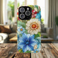 Botanical Radiance Tough iPhone Magnetic Case, Customizable Durable iPhone Cover | Ideal Gift for Nature Lovers, Floral Stained Glass Gift