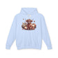 Autumn Highland Cow Charm Lightweight Hooded Sweatshirt