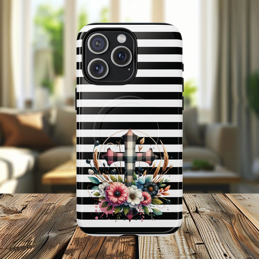 Striped in His Glory iPhone Case, Tough Magnetic Phone Protector, MagSafe iPhone Cover, Durable Case for Everyday Use, Gift for Nature Lovers, Vibrant Design.